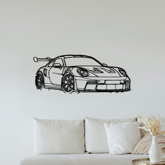 Porsche GT3 RS Angle Silhouette Metal