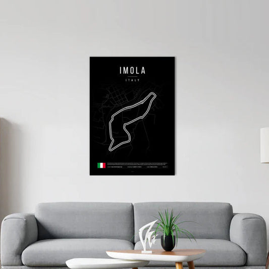Imola F1 Circuit Black Poster