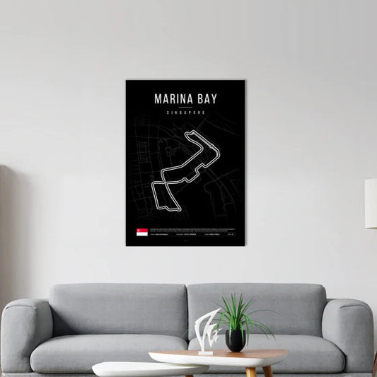 Marina Bay F1 Circuit Black Poster