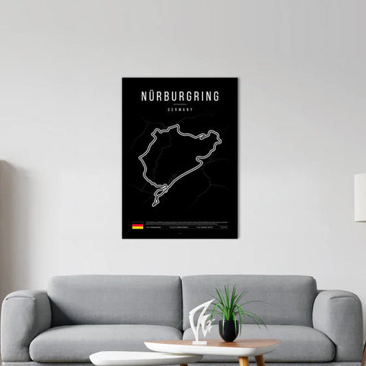 Nürburgring F1 Circuit Black Poster