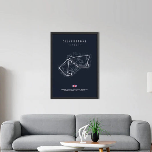 Silverstone F1 Circuit Blue Poster