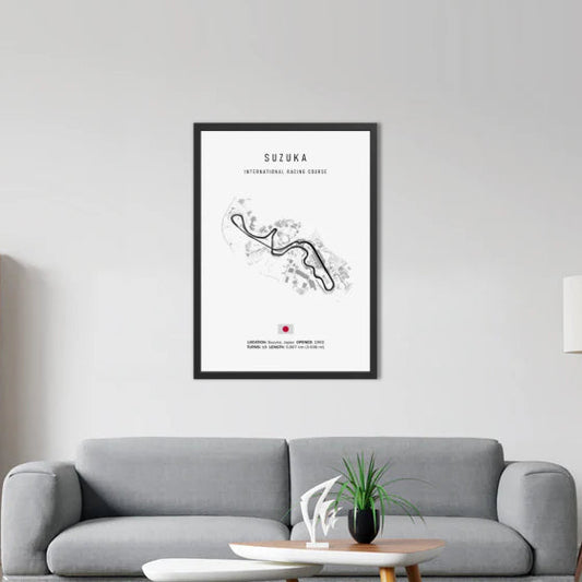 Suzuka F1 Circuit White Poster