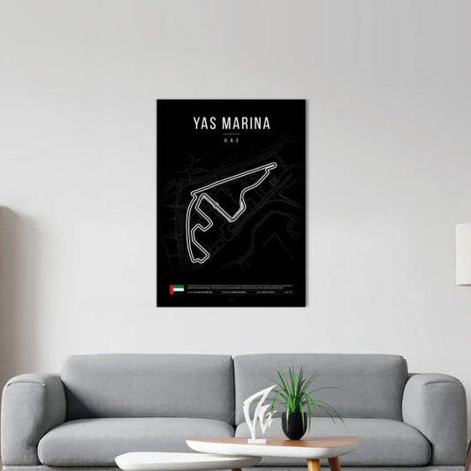 Yas Marina F1 Circuit Black Poster