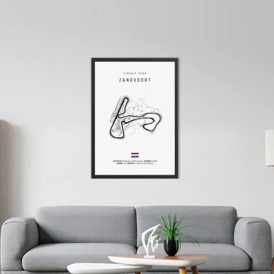 Zandvoort F1 Circuit White Poster