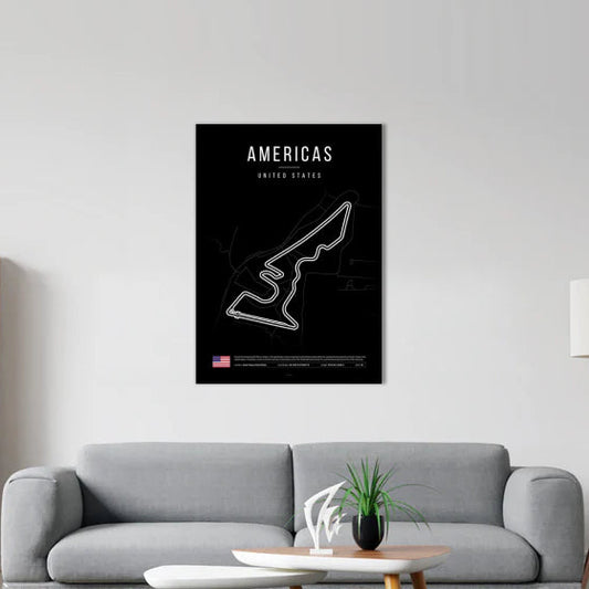 Circuit Of The Americas F1 Circuit Black Poster