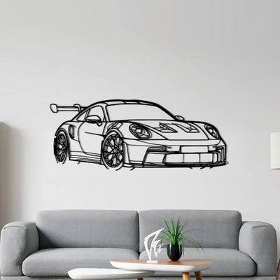 Porsche GT3 RS Angle Silhouette Metal