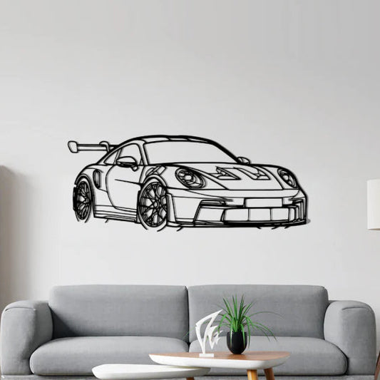 Porsche GT3 RS Angle Silhouette Metal