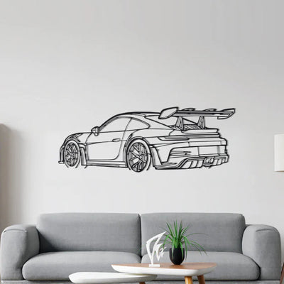 Porsche GT3 RS Rear Angle Silhouette Metal