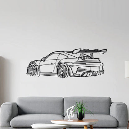 Porsche GT3 RS Rear Angle Silhouette Metal