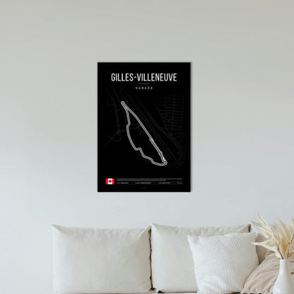 Gilles Villeneuve F1 Circuit Black Poster