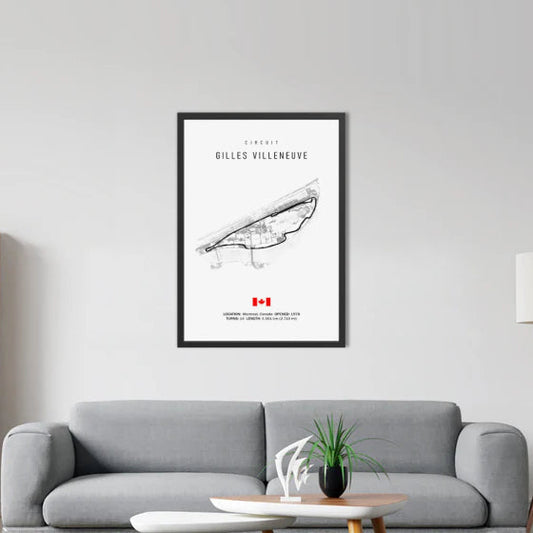 Gilles Villeneuve F1 Circuit White Poster
