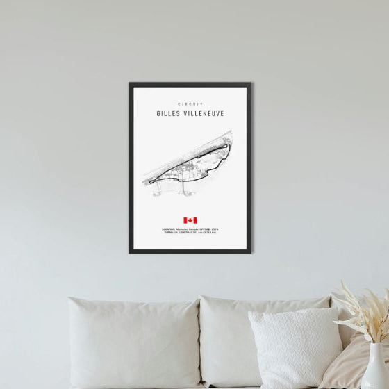 Gilles Villeneuve F1 Circuit White Poster