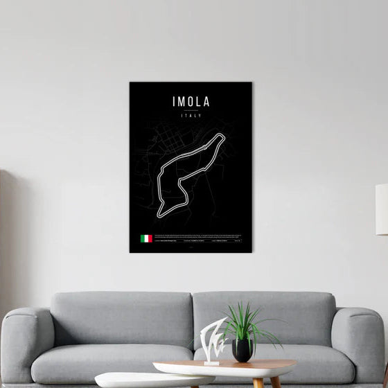 Imola F1 Circuit Black Poster