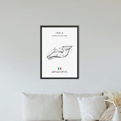 Imola F1 Circuit White Poster