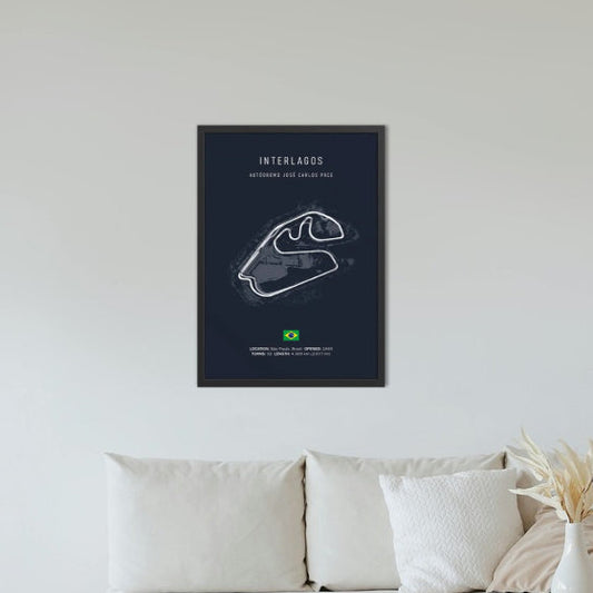 Interlagos F1 Circuit Blue Poster