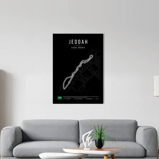 Jeddah F1 Circuit Black Poster