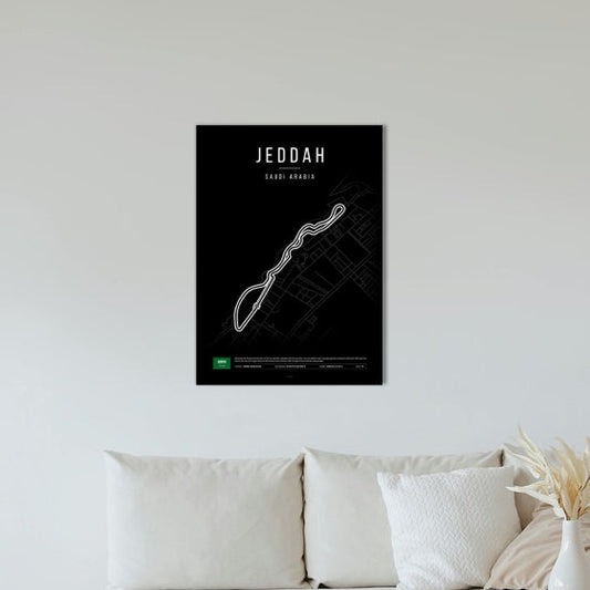 Jeddah F1 Circuit Black Poster
