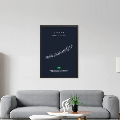 Jeddah F1 Circuit Blue Poster