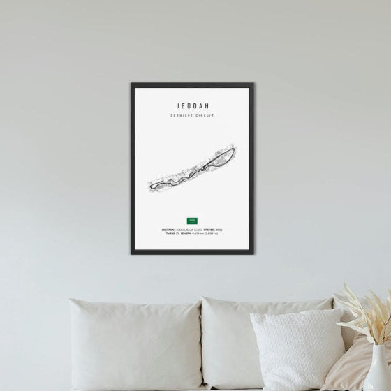 Jeddah F1 Circuit White Poster