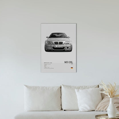 BMW E46 M3 CSL Concept Poster