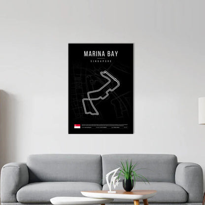 Marina Bay F1 Circuit Black Poster
