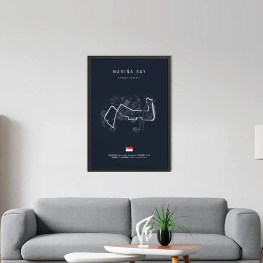Marina Bay F1 Circuit Blue Poster