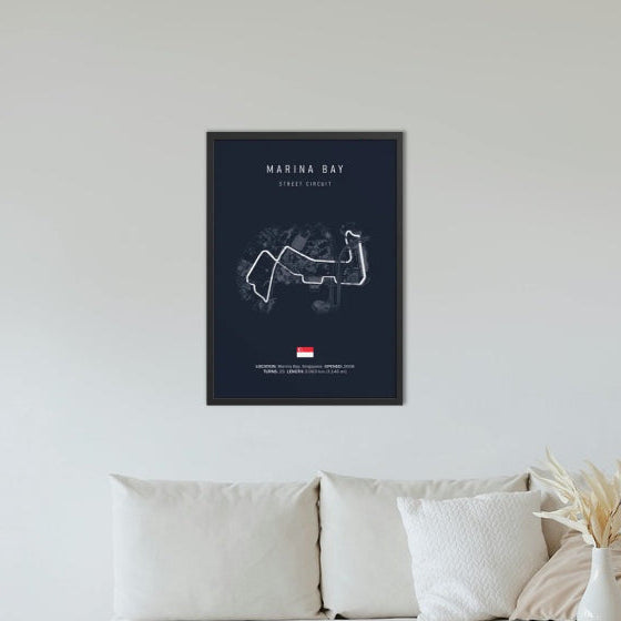Marina Bay F1 Circuit Blue Poster