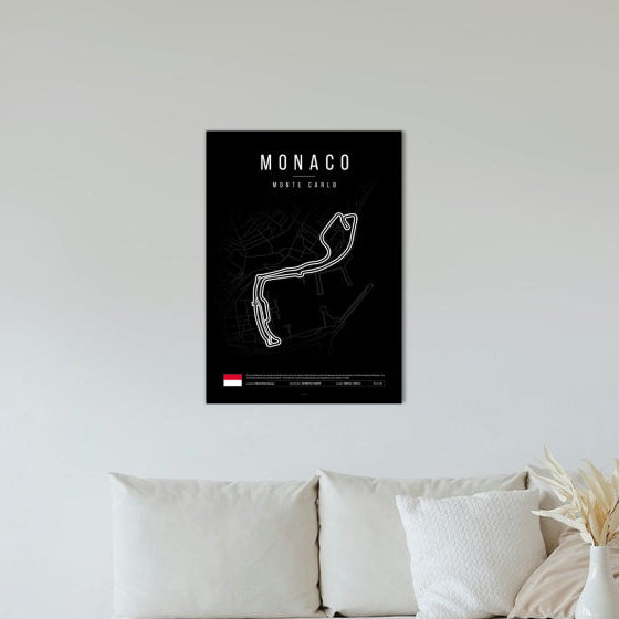 Monaco F1 Circuit Black Poster
