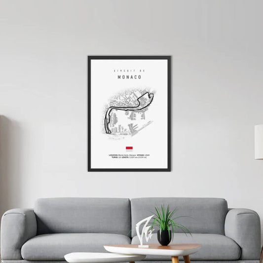 Monaco F1 Circuit White Poster
