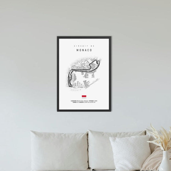 Monaco F1 Circuit White Poster