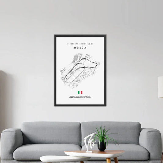 Monza F1 Circuit White Poster