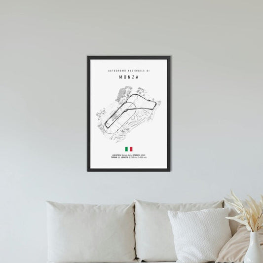 Monza F1 Circuit White Poster