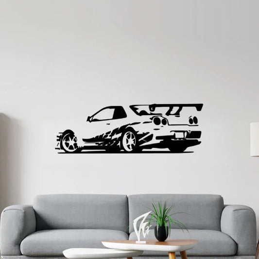 Nissan Skyline GT-R R34 Rear Angle Silhouette Sticker