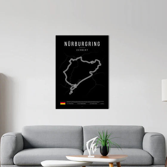 Nürburgring F1 Circuit Black Poster