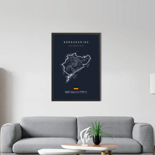 Nürburgring F1 Circuit Blue Poster