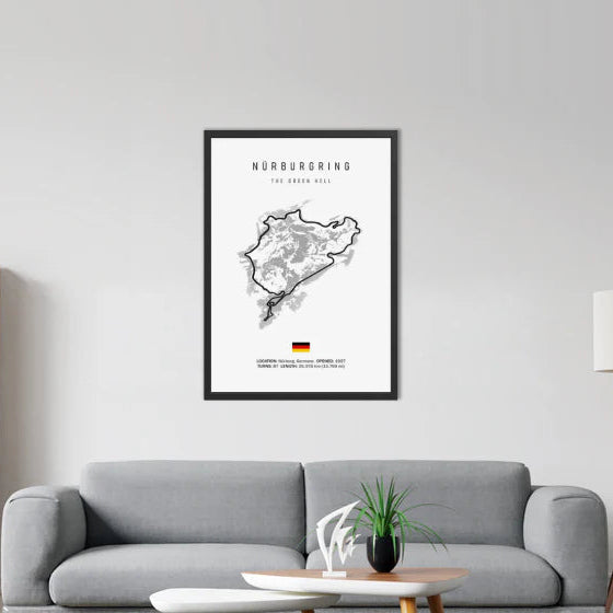 Nürburgring F1 Circuit White Poster