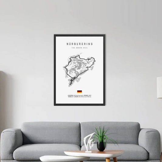 Nürburgring F1 Circuit White Poster