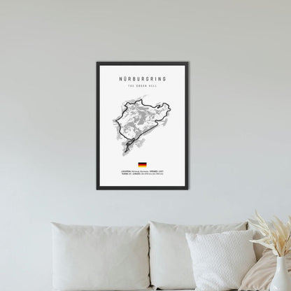 Nürburgring F1 Circuit White Poster