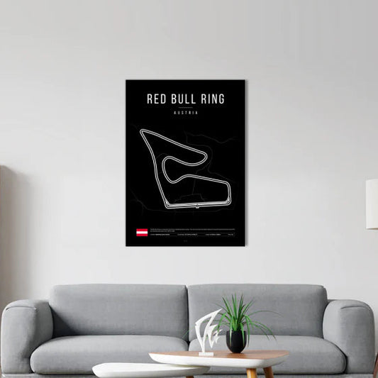 Red Bull Ring F1 Circuit Black Poster