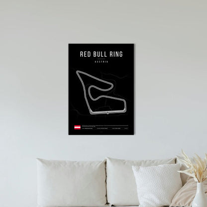 Red Bull Ring F1 Circuit Black Poster
