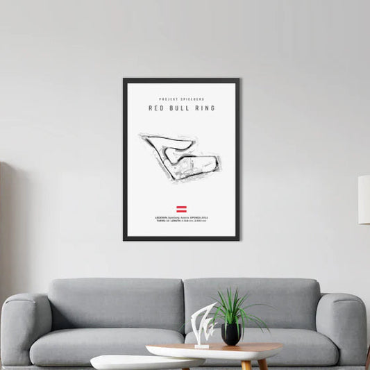 Red Bull Ring F1 Circuit White Poster