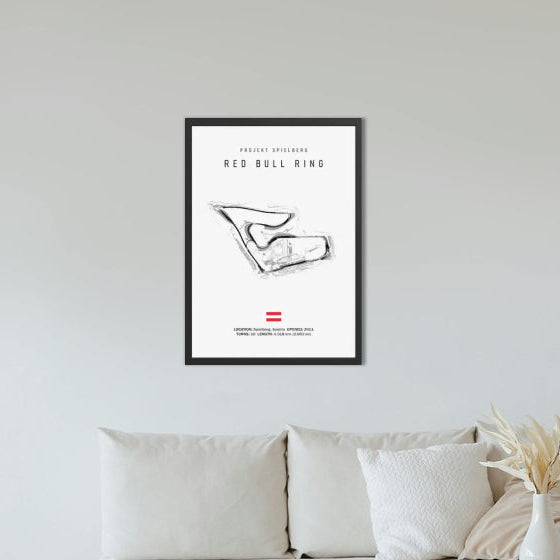 Red Bull Ring F1 Circuit White Poster