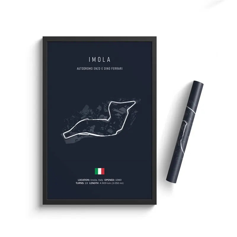 Imola F1 Circuit Blue Poster