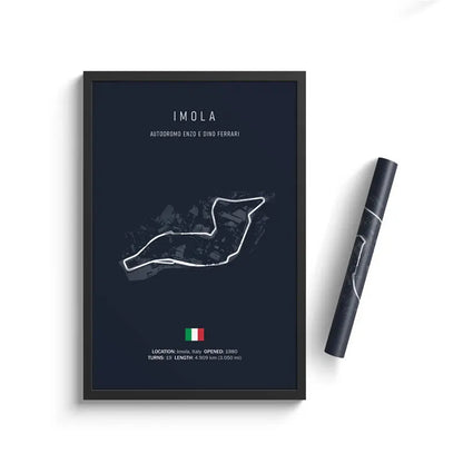 Imola F1 Circuit Blue Poster