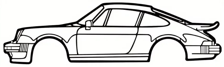 Porsche 911 Turbo 964 Silhouette Metal