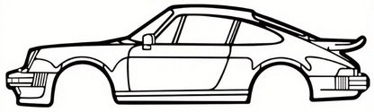 Porsche 911 Turbo 964 Silhouette Metal