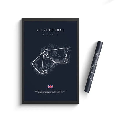 Silverstone F1 Circuit Blue Poster