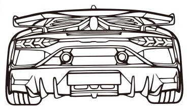 Lamborghini Aventador Rear Silhouette Sticker