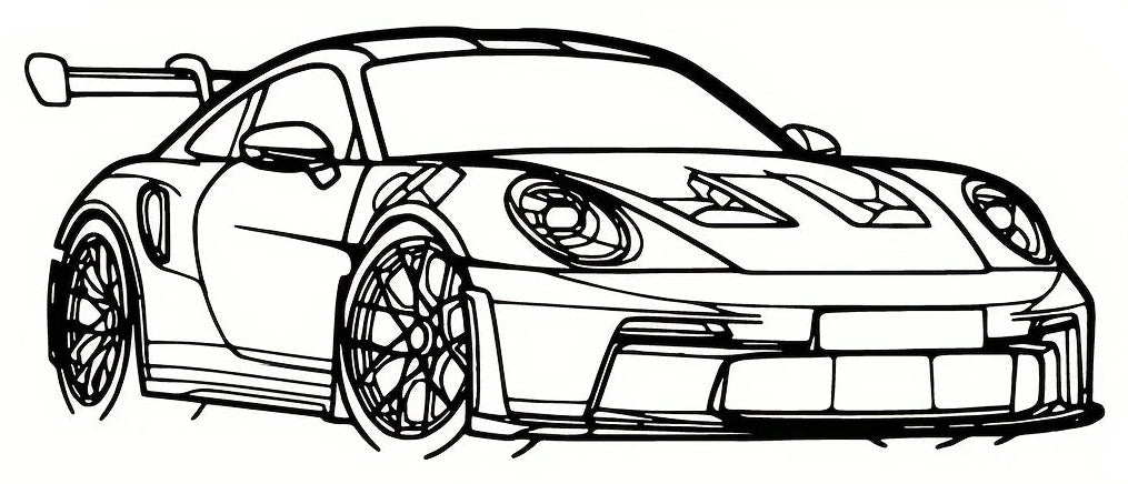 Porsche GT3 RS Angle Silhouette Metal