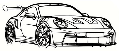 Porsche GT3 RS Angle Silhouette Metal